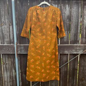Vintage Brown Floral Dress
